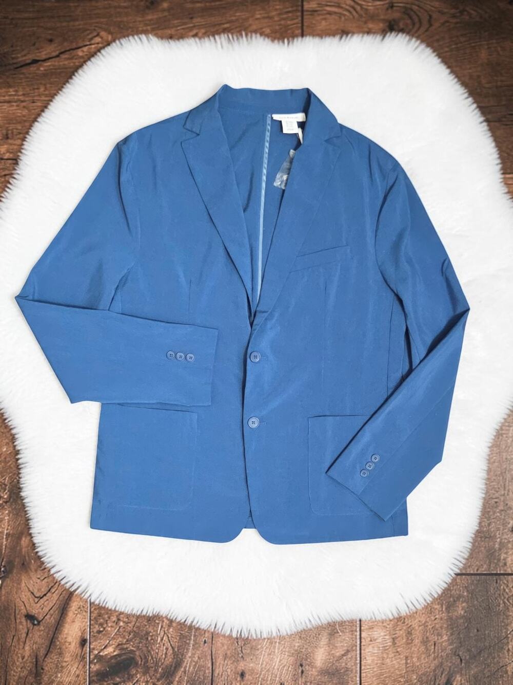 New Isacc Mizrahi New York Lightweight Blue Blazer Jacket L